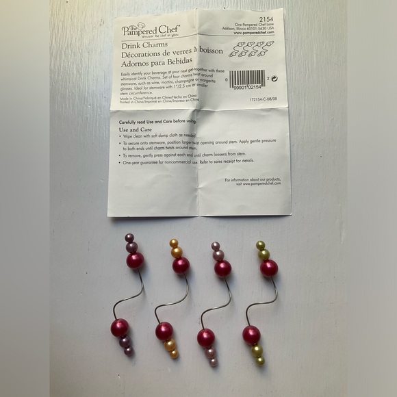 NWT Pampered Chef Drink Charms - Set of 4 - Style #2154 - Picture 2 of 11
